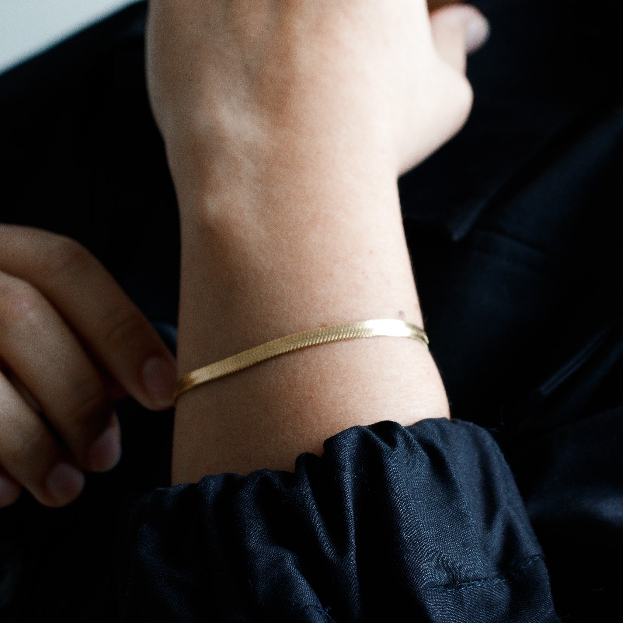 Flat Snake Bracelet -  Herringbone Bracelet  - Gift for Her - stronger bracelets for women - stainless steel bracelet - sister bracelets