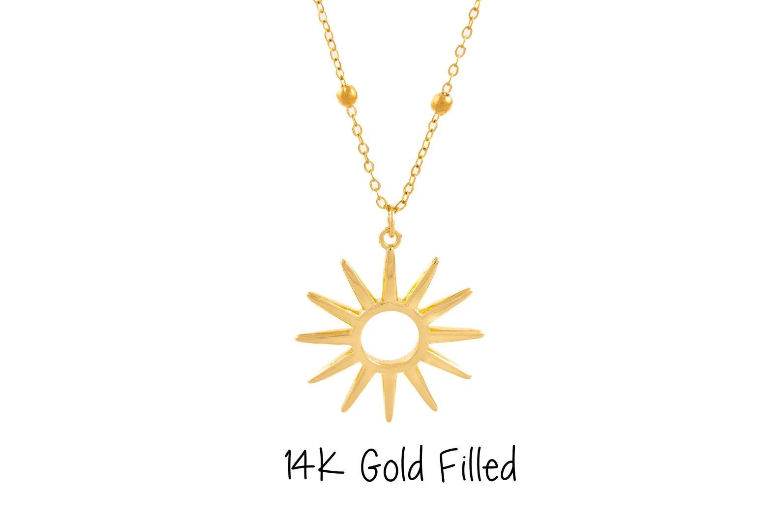 Rising -sun necklace - sunbeam necklace sun tarot with satellite chain  - Sunshine necklace Sunburst - Summer jewelry - hope necklace