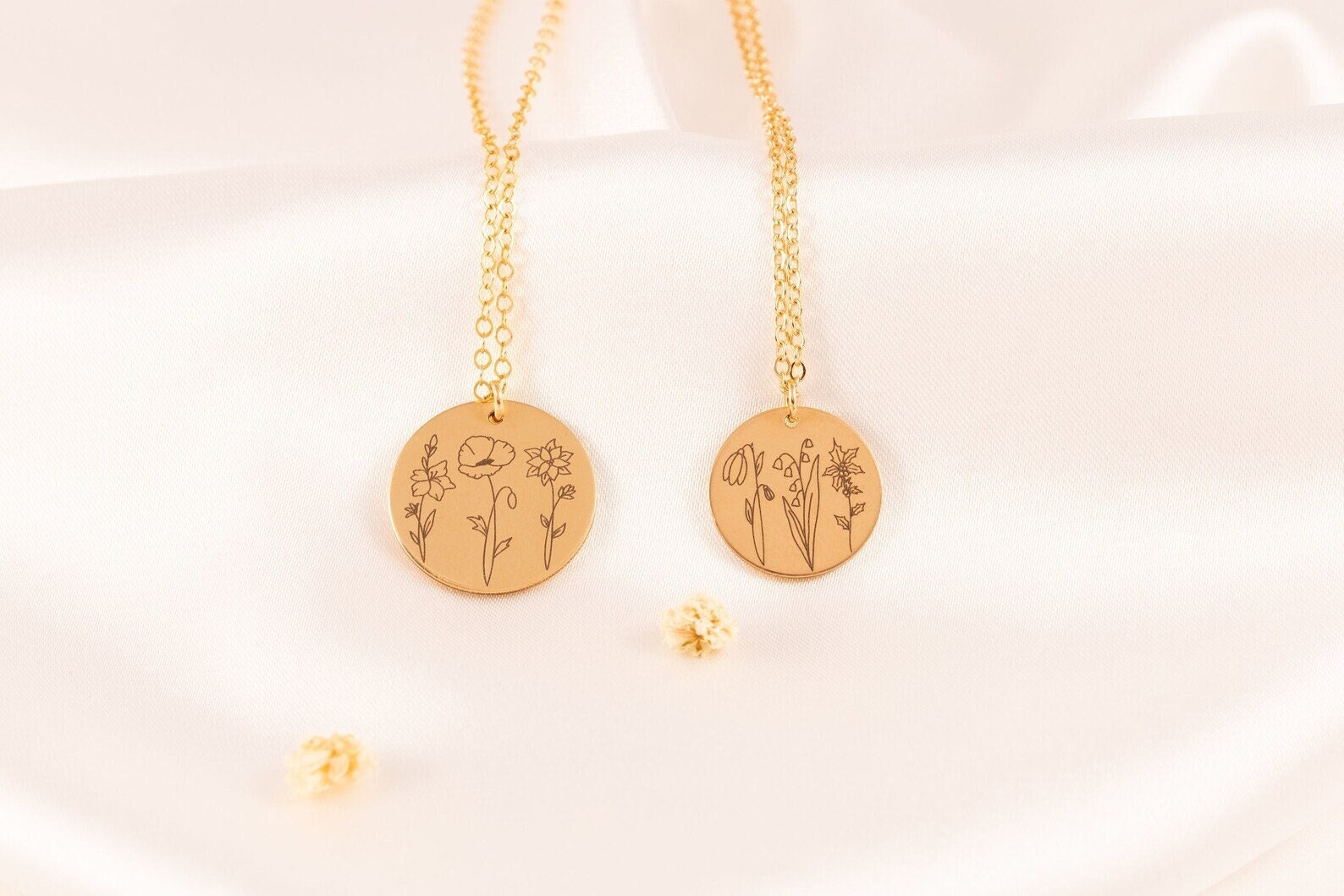 Birth Flower Necklace - Mothers day Necklace - best friend birthday - gift for friend birthday - gift for her Christmas Present V2