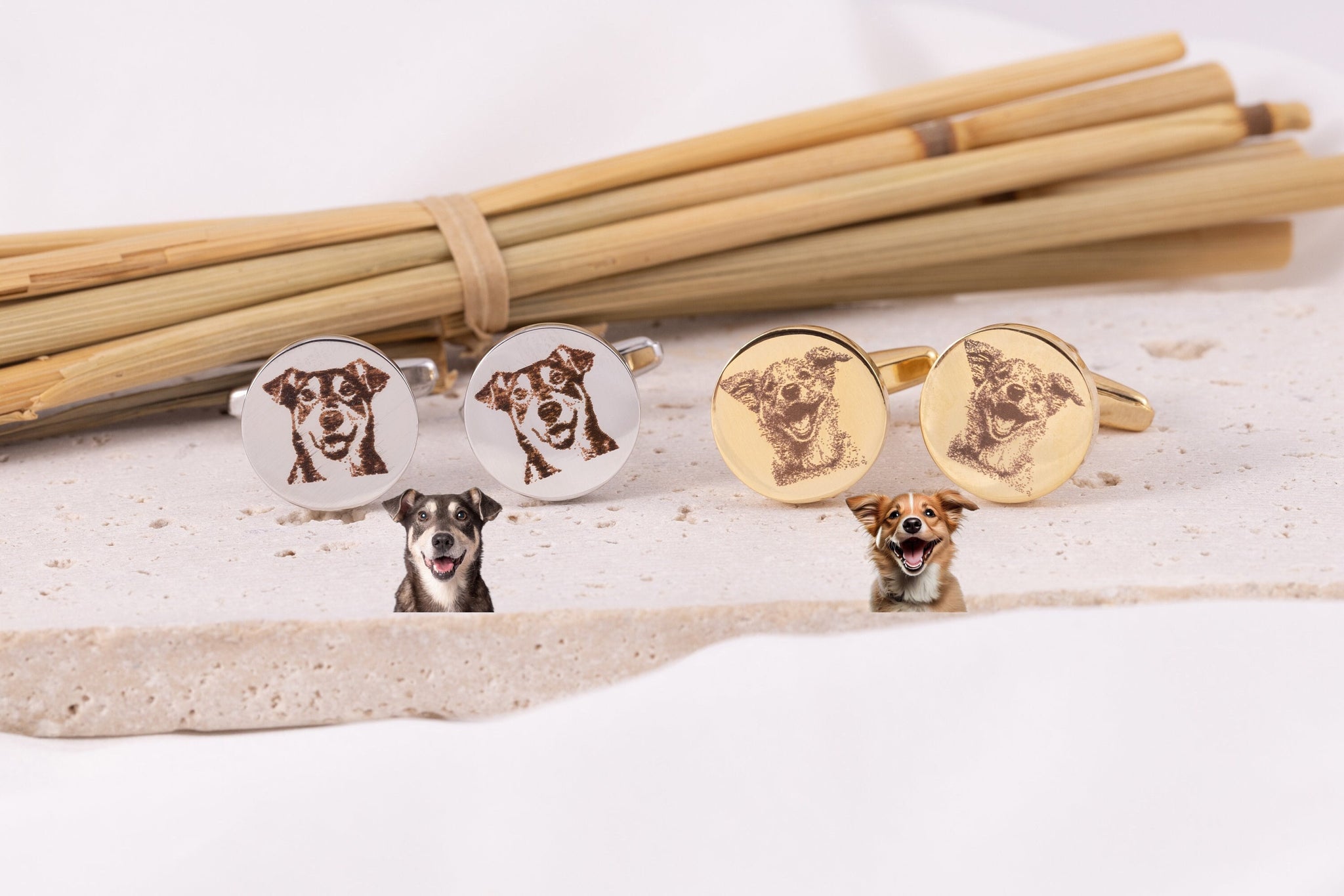 Custom Pet Portrait Dog Cufflinks -  Pet Loss Gift for Mom - Dog Mom Memorial - Pet Jewelry - Unique Pet Gift - custom pet necklace
