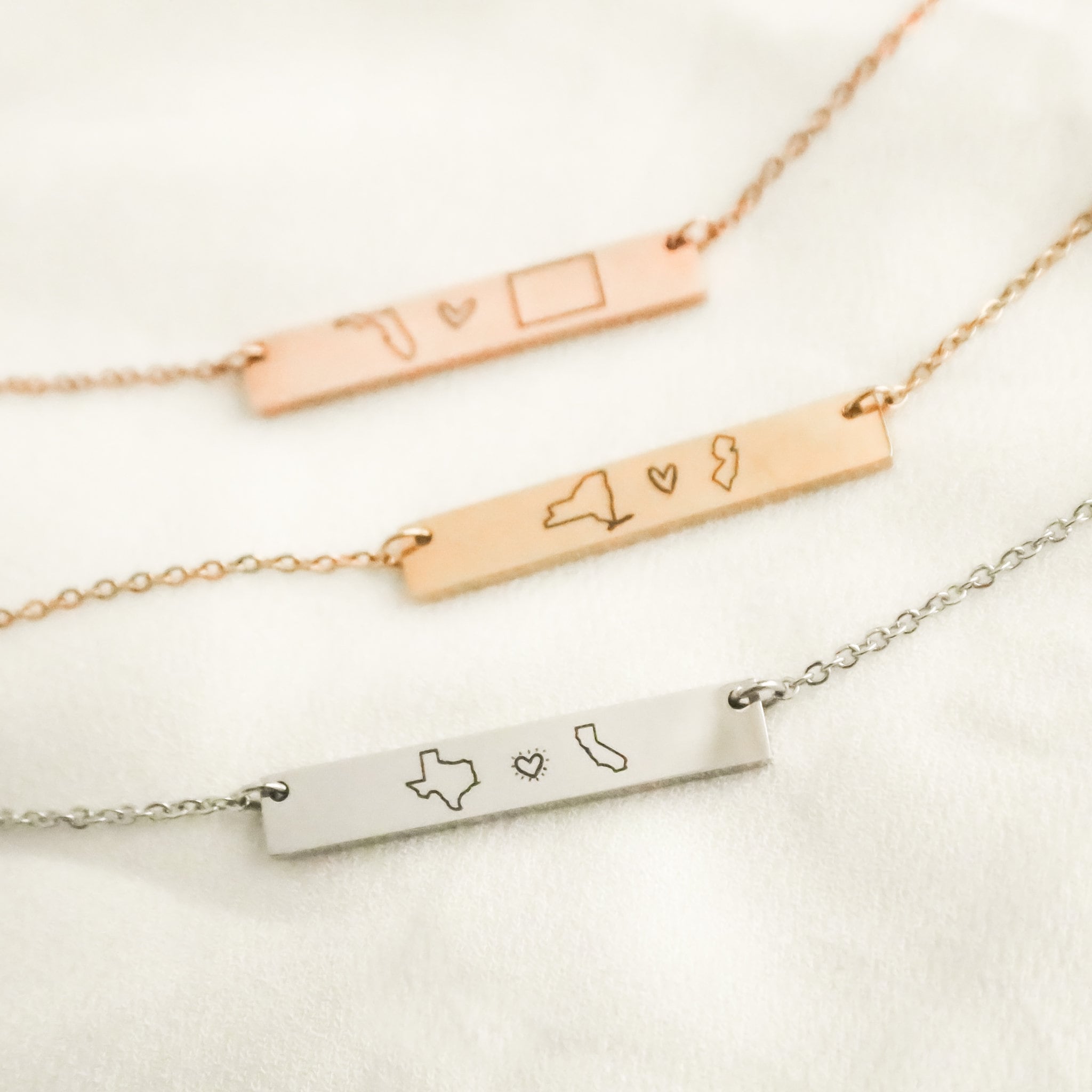 Long Distance Necklace - Location Jewelry - Torianic Jewelry
