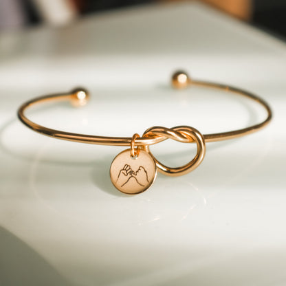 Love Knot Bracelet for Best friend Gift, Women Knot Bracelet, Friends matching bracelets, Pinky Promise, best friend gift, Charm Bracelet - Torianic Jewelry