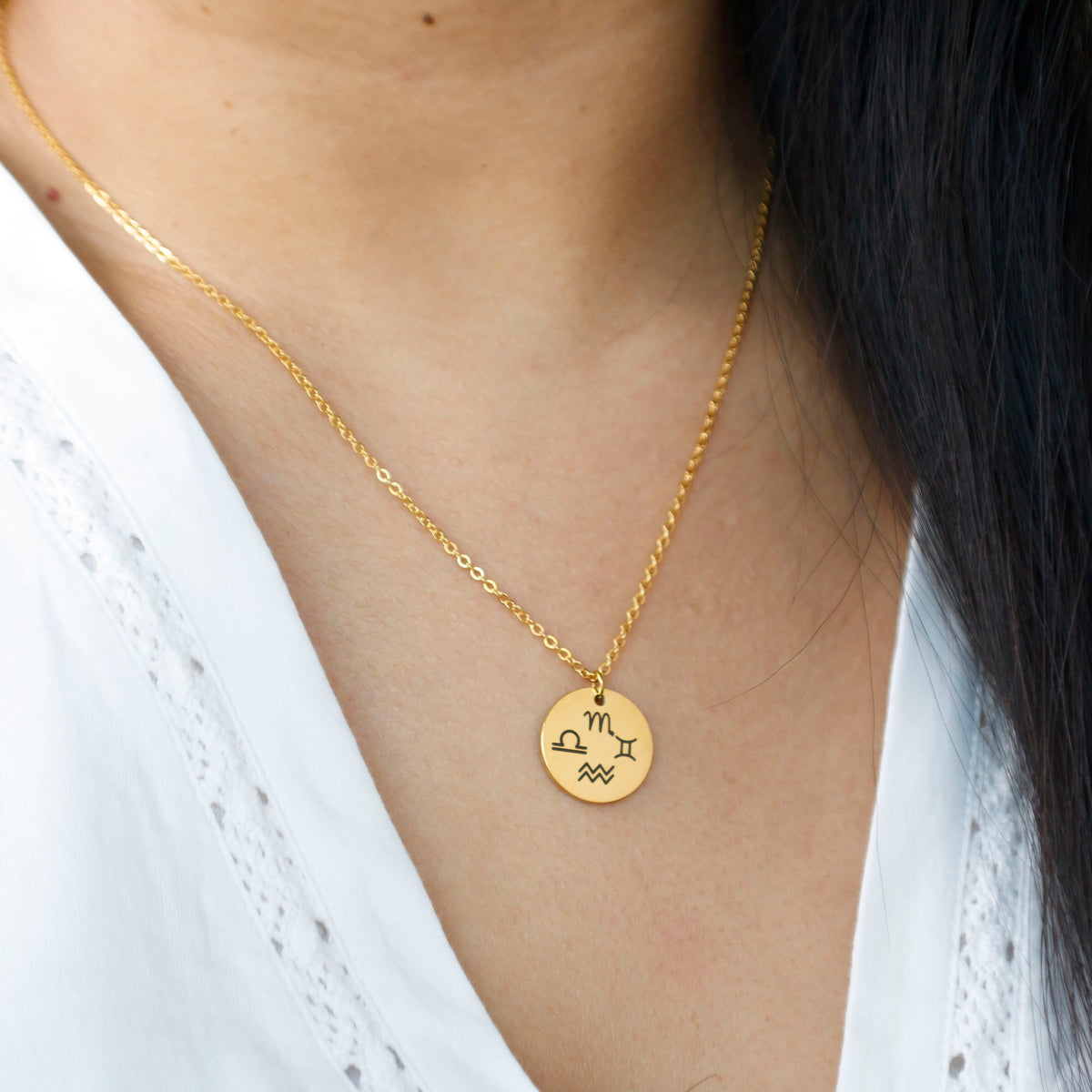 Personalized Mixed Zodiac Signs Necklace, Family Necklace, Horoscope Jewelry, Gift for mom, Birthday Present, gift for her - Torianic Jewelry