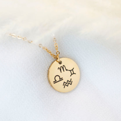 Personalized Mixed Zodiac Signs Necklace, Family Necklace, Horoscope Jewelry, Gift for mom, Birthday Present, gift for her - Torianic Jewelry