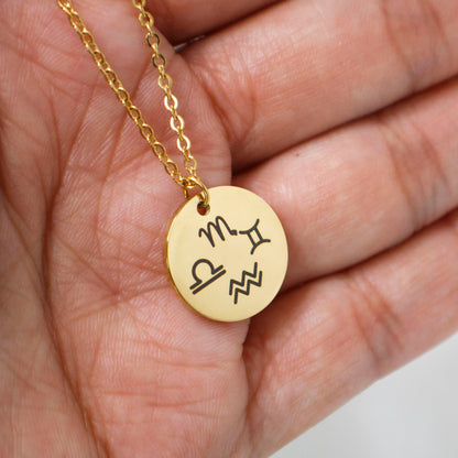 Personalized Mixed Zodiac Signs Necklace, Family Necklace, Horoscope Jewelry, Gift for mom, Birthday Present, gift for her - Torianic Jewelry